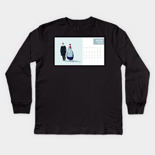 Calendar 2022 April with Korean Dramas Kids Long Sleeve T-Shirt